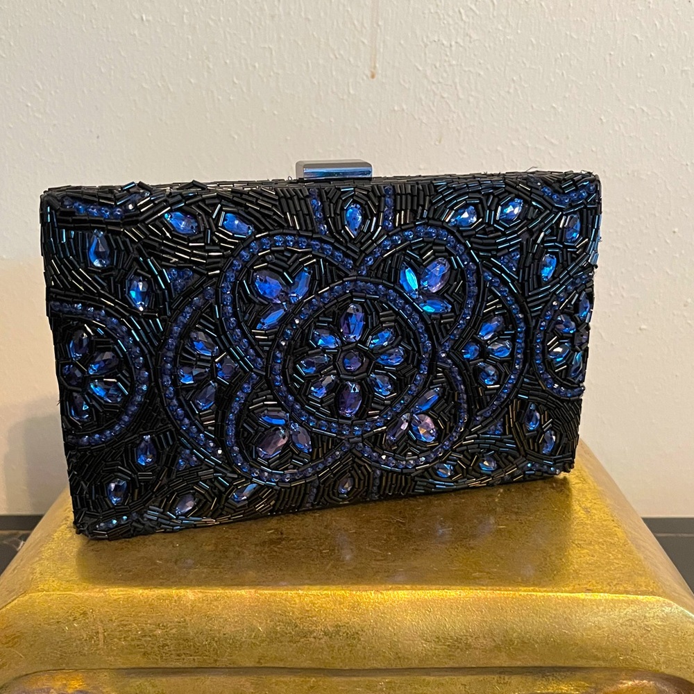 Glint Embellished Beaded Glam Clutch/Shoulder Bag